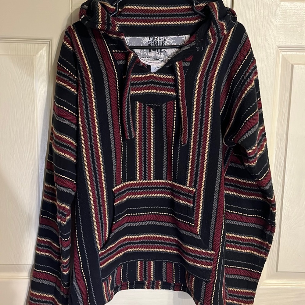 Original señor Lopez hoodie, medium Mexican Baja , rug, hippie, pull over